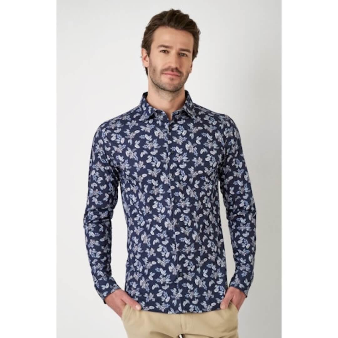 Desoto kukkakuosipaita, sininen - Moment.fi