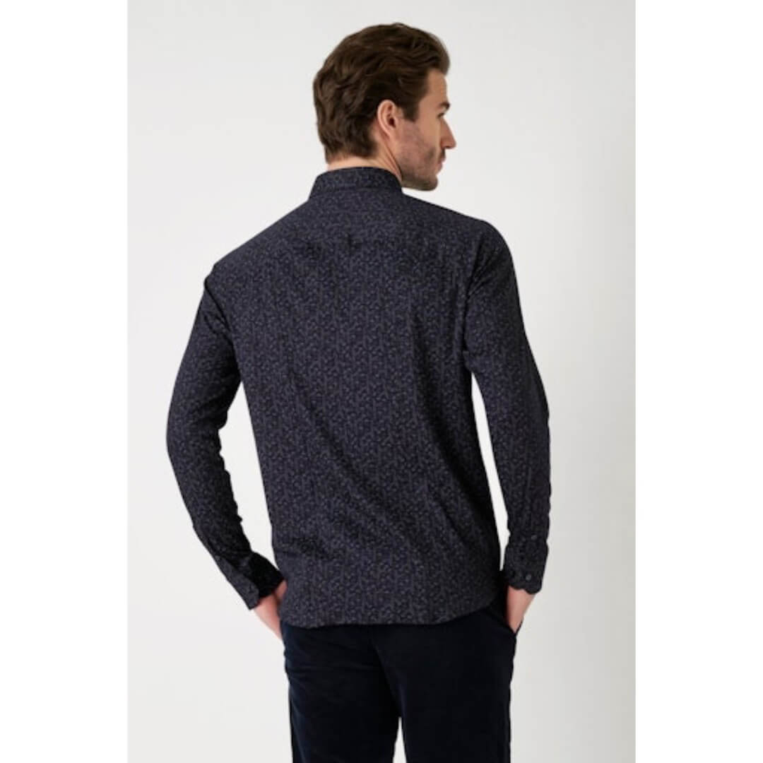 Desoto kukkakuosipaita, tummansininen - Moment.fi