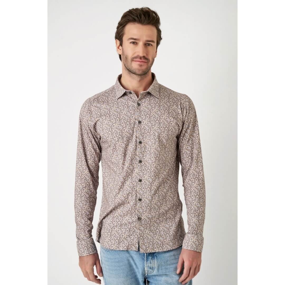 Desoto kuosipaita, ruskea - Moment.fi