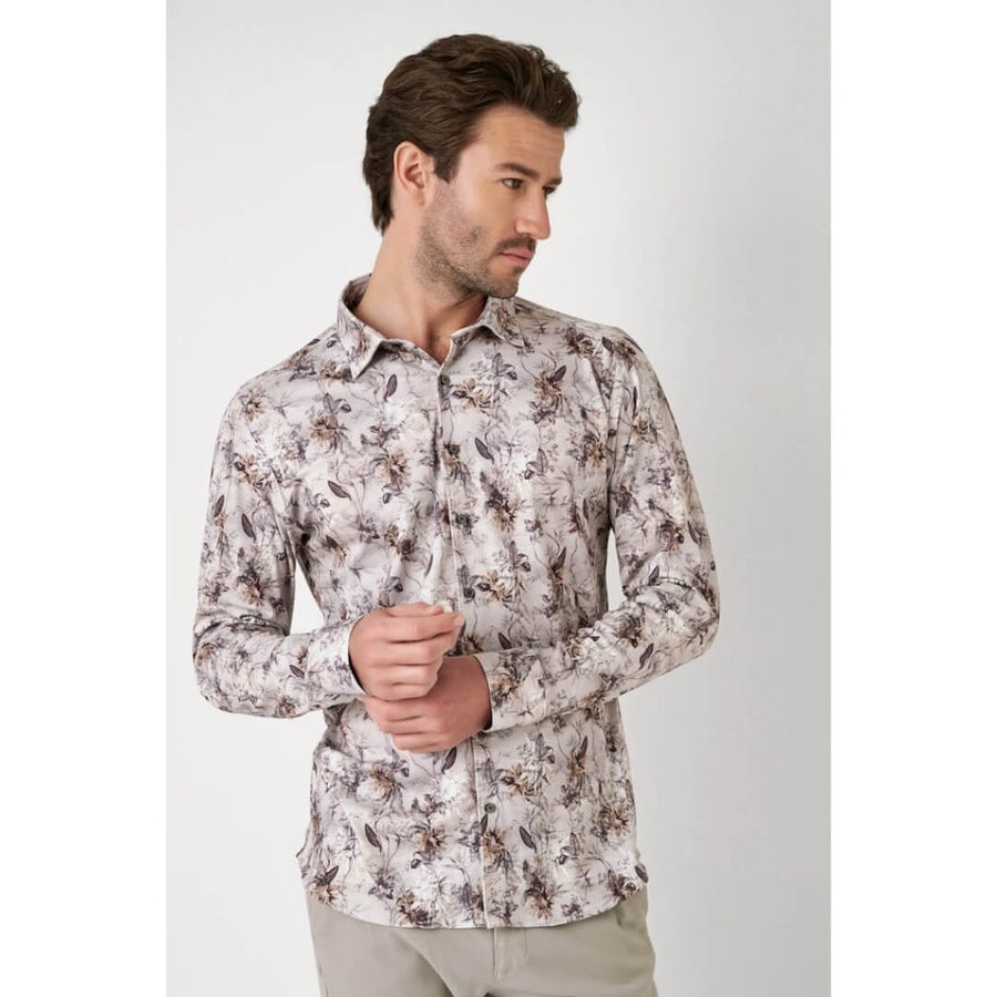 Desoto kuosipaita, vaaleanharmaa - Moment.fi