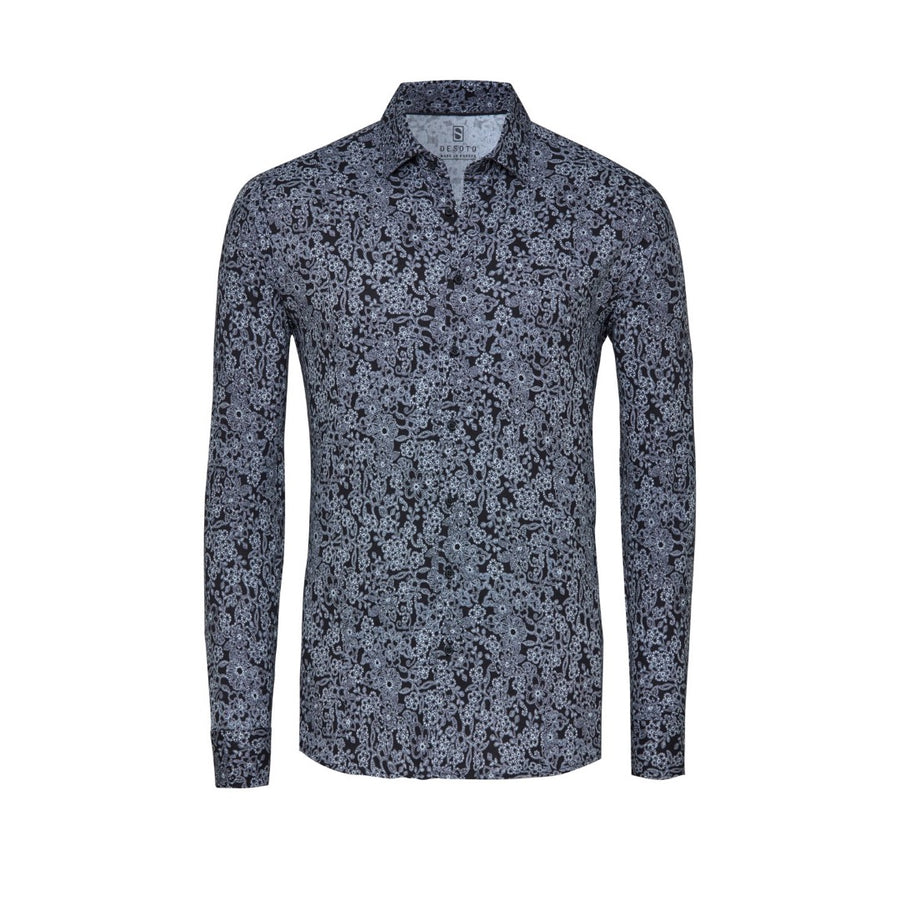 Desoto kuosipaita paisley, musta - Moment.fi