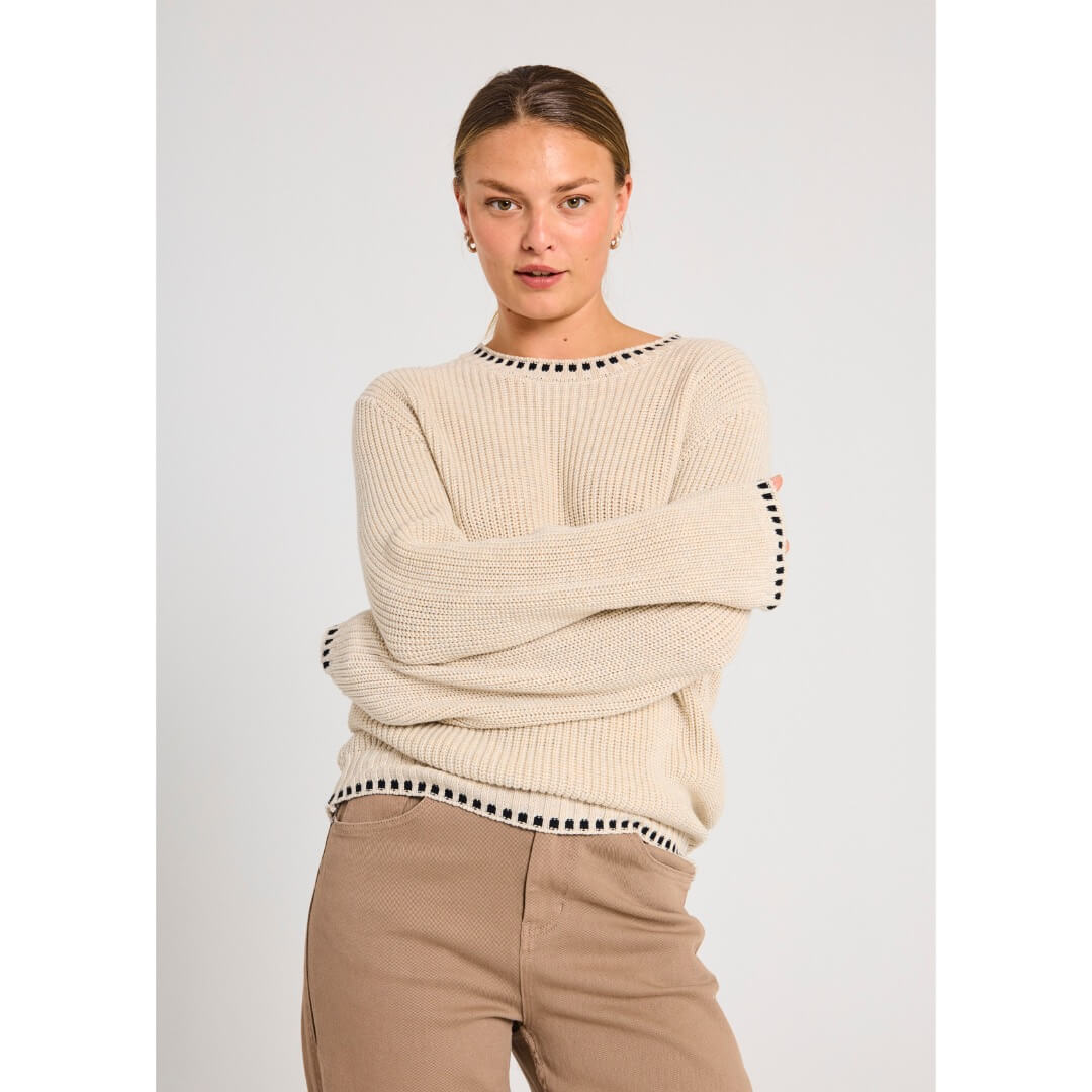 Freequent neule Ellis, beige - Moment.fi