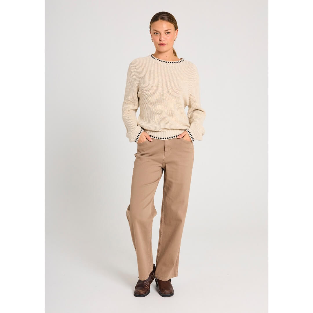 Freequent neule Ellis, beige - Moment.fi