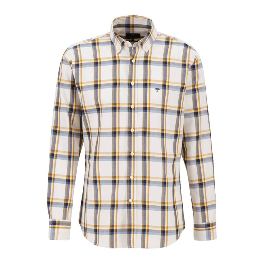 Fynch & Hatton ruutupaita, luonnonvalkoinen - Moment.fi