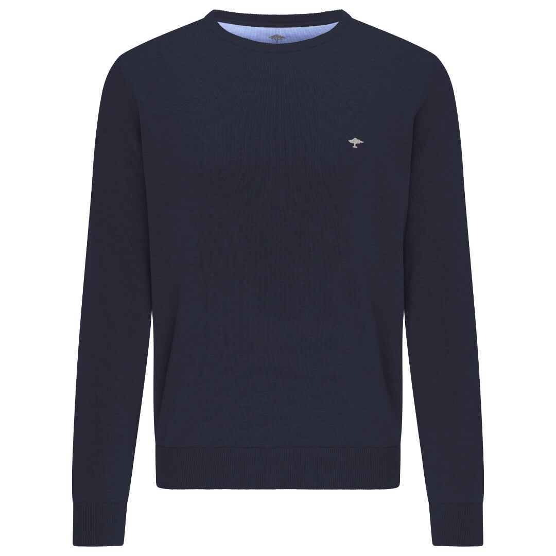 Fynch & Hatton puuvillaneule o-aukko, tummansininen - Moment.fi