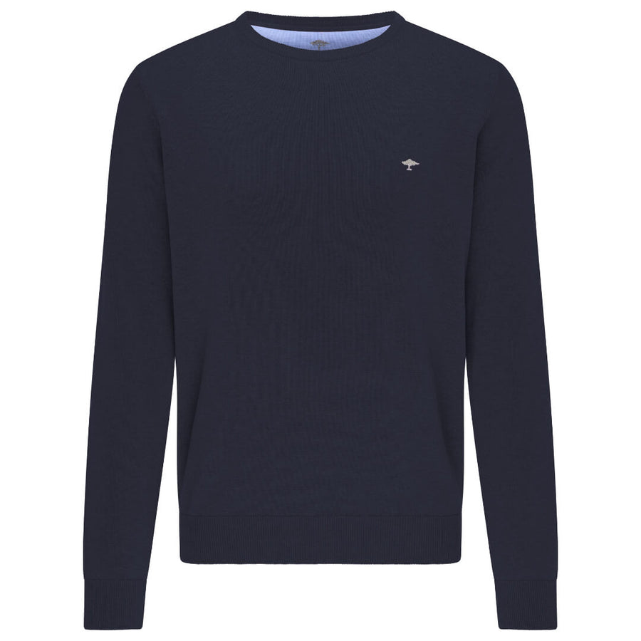 Fynch & Hatton puuvillaneule o-aukko, tummansininen - Moment.fi