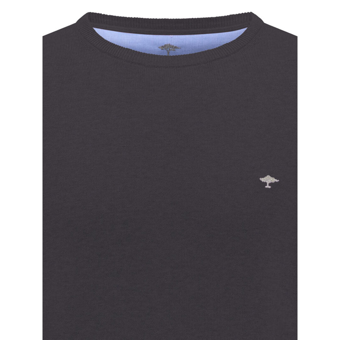 Fynch & Hatton puuvillaneule o-aukko, tummanharmaa - Moment.fi