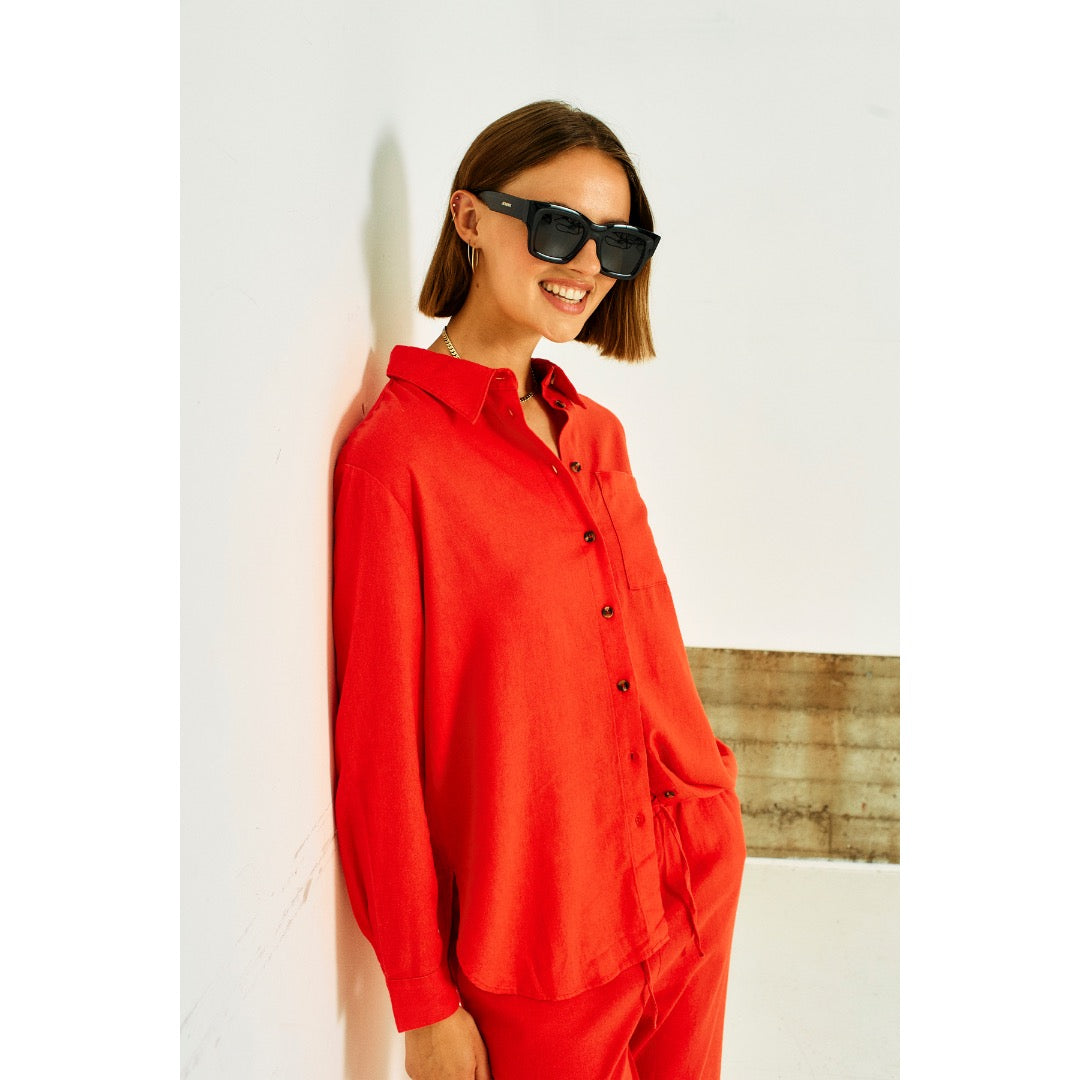 Freequent pellavapaita, punainen - Moment.fi