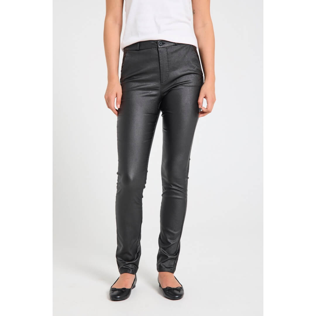 Freequent housut coated, musta - Moment.fi