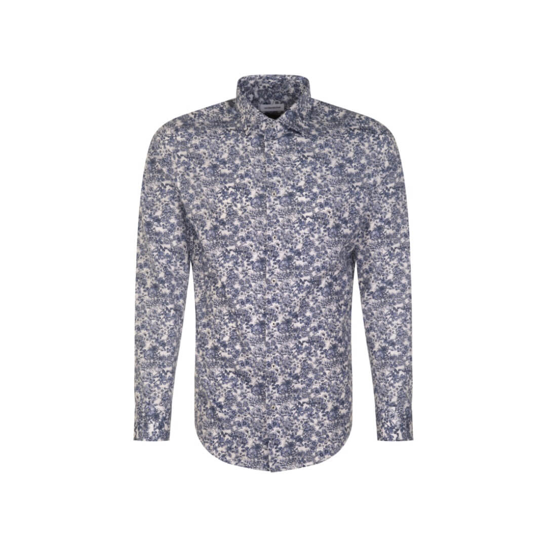 Seidensticker kuosipaita stretch SLIM, sininen - Moment.fi