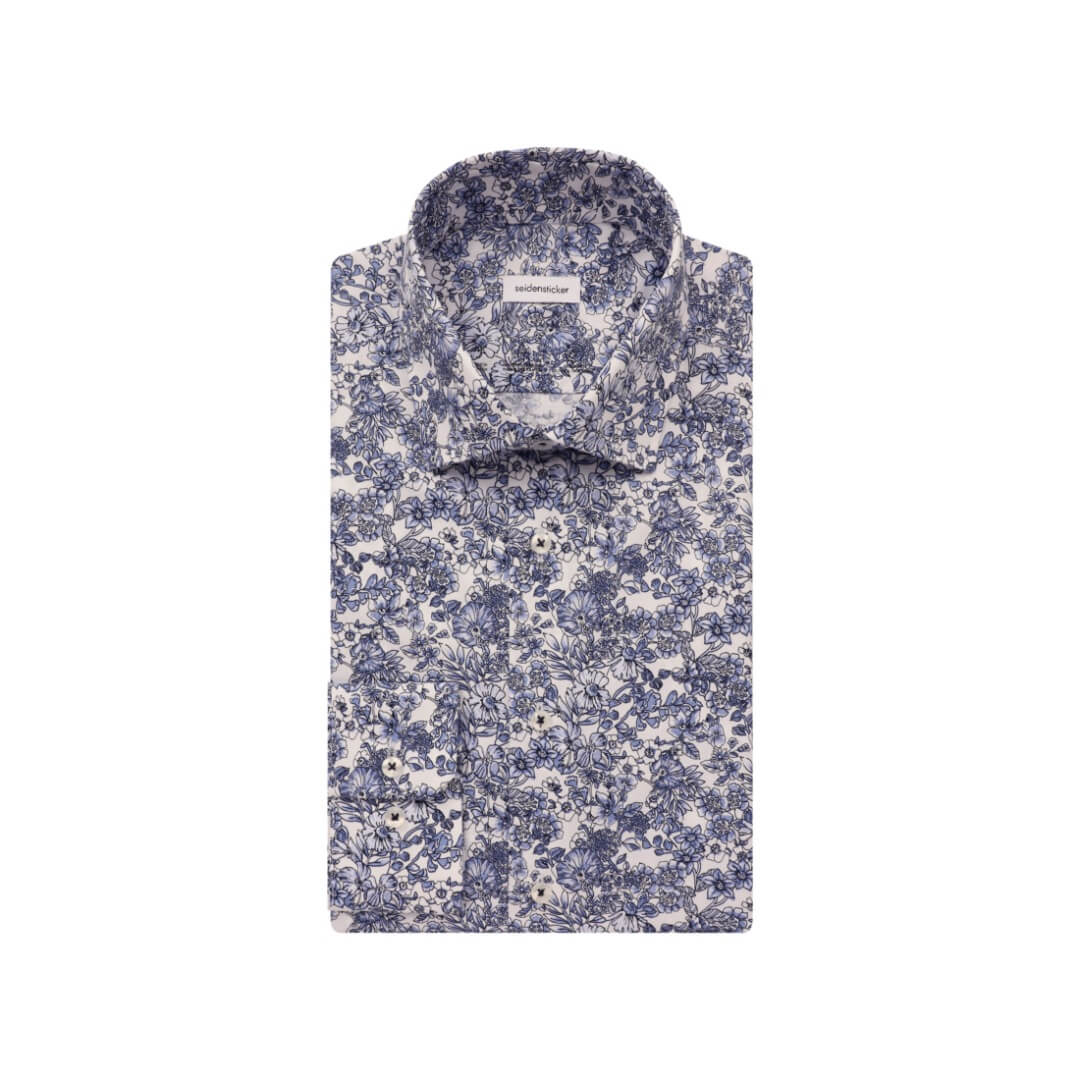 Seidensticker kuosipaita stretch SLIM, sininen - Moment.fi