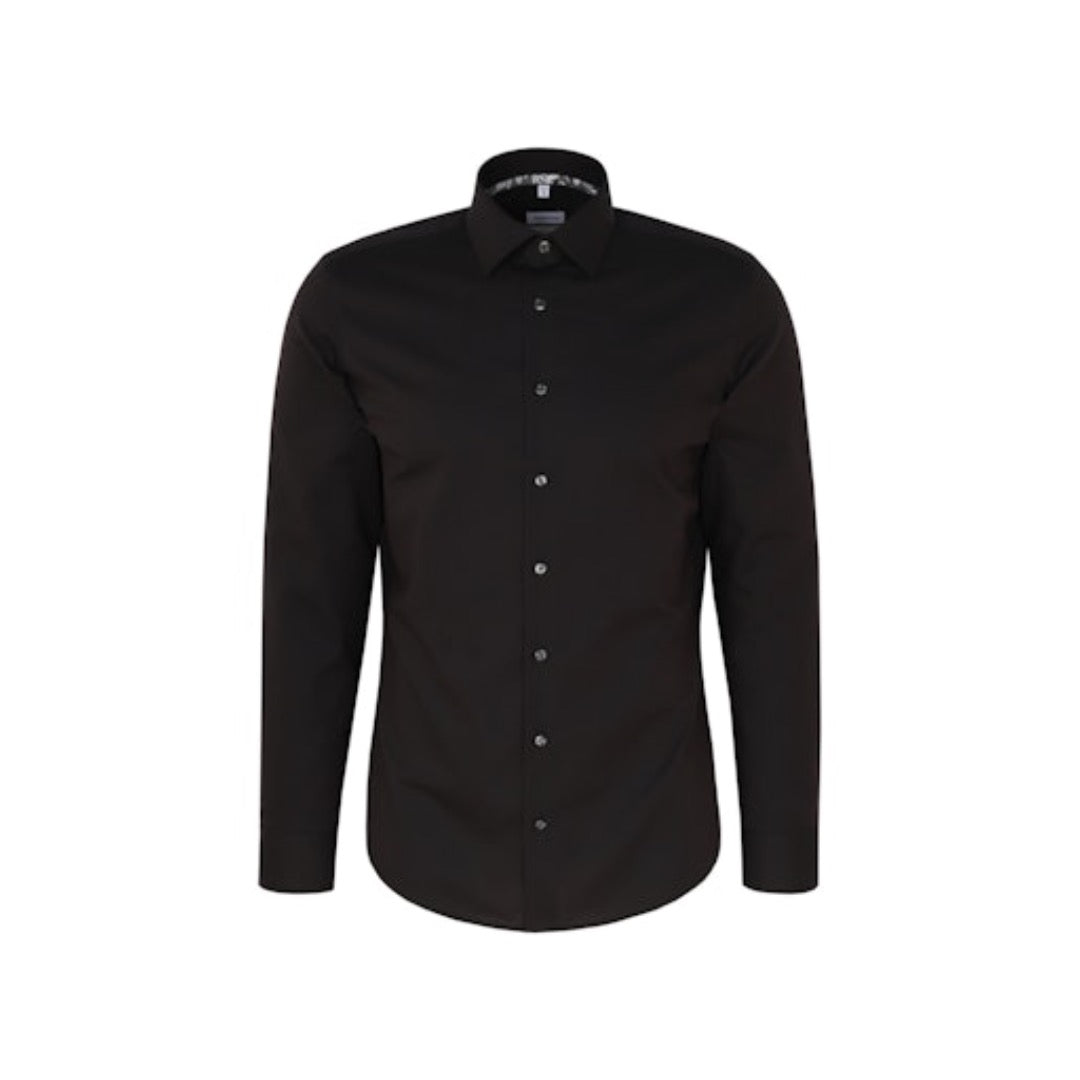 Seidensticker kauluspaita SHAPED, musta - Moment.fi