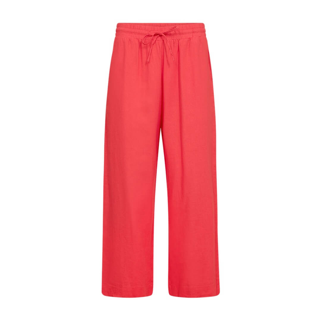 Freequent pellavahousu 7/8, punainen - Moment.fi