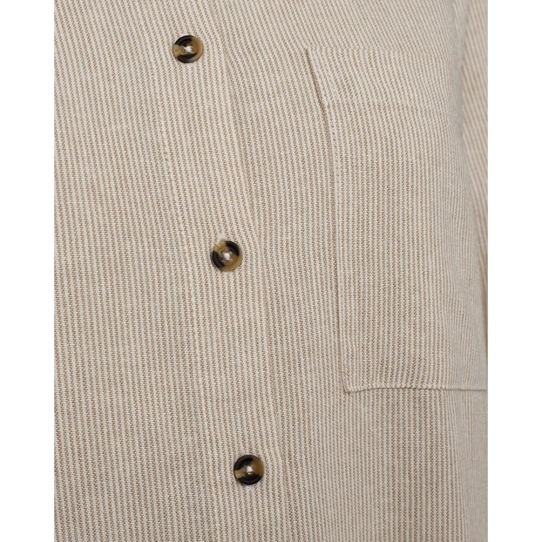 Freequent pellavamekko raita, beige - Moment.fi