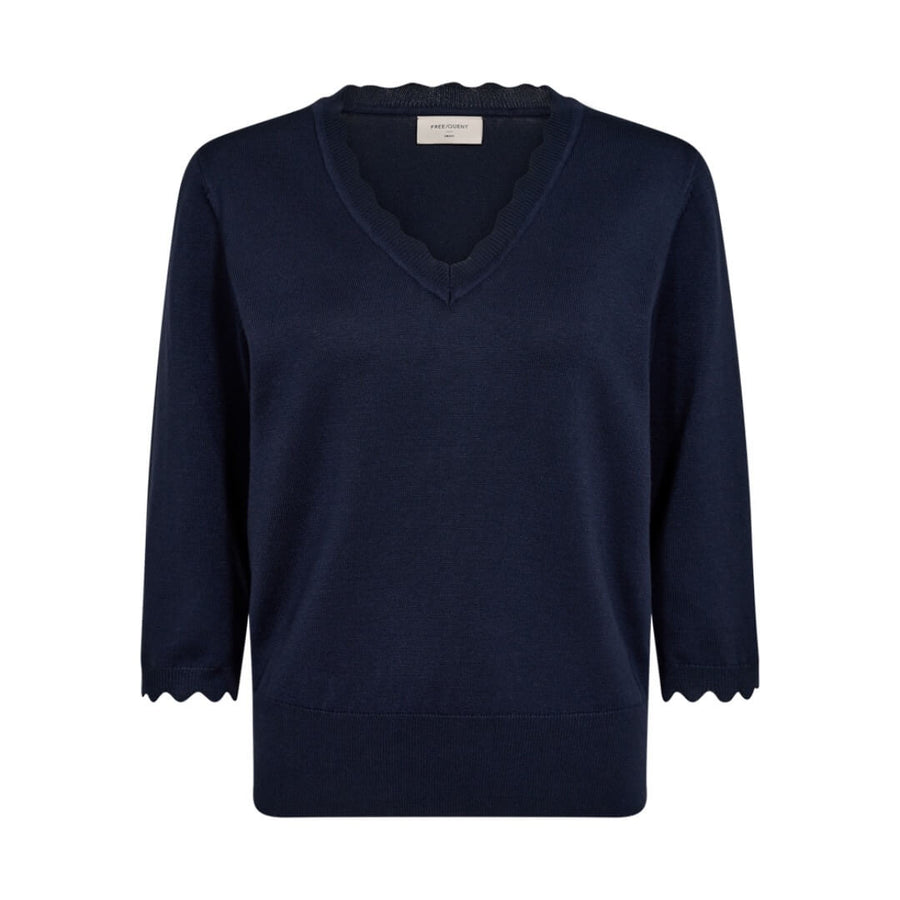 Freequent neule v-aukko, tummansininen - Moment.fi