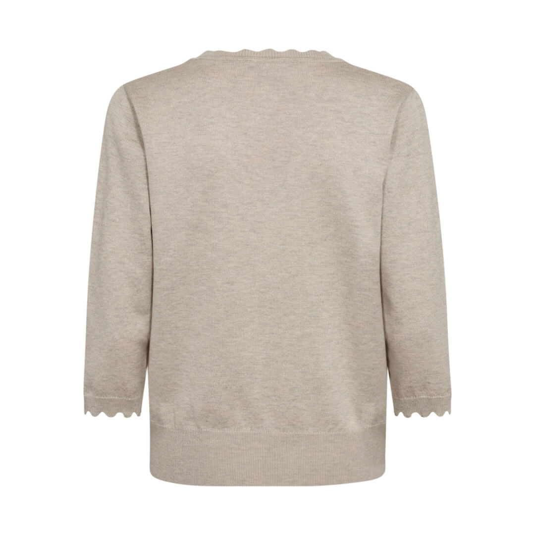 Freequent neule v-aukko, beige - Moment.fi