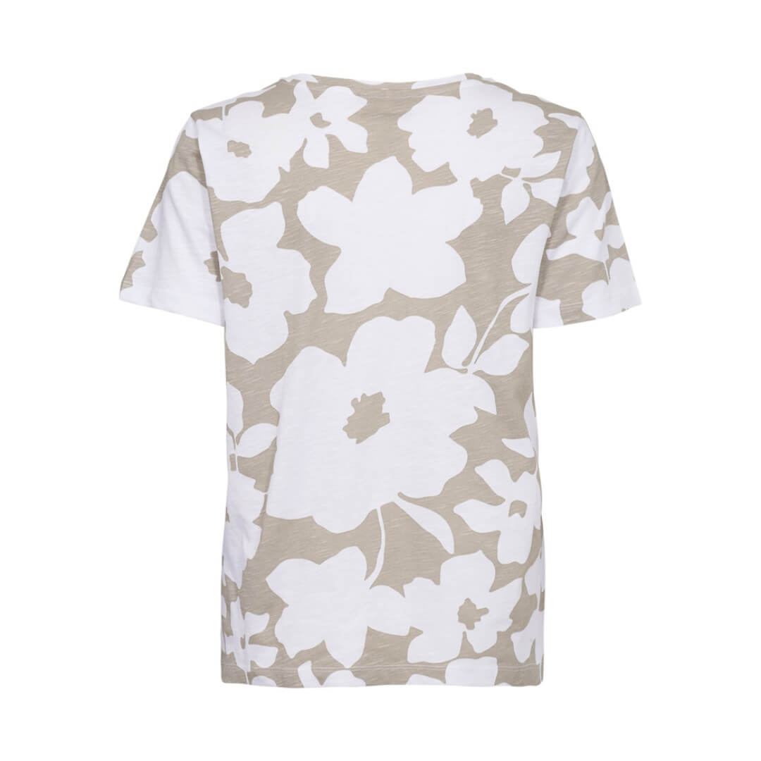 Freequent t-paita kukka, beige - Moment.fi