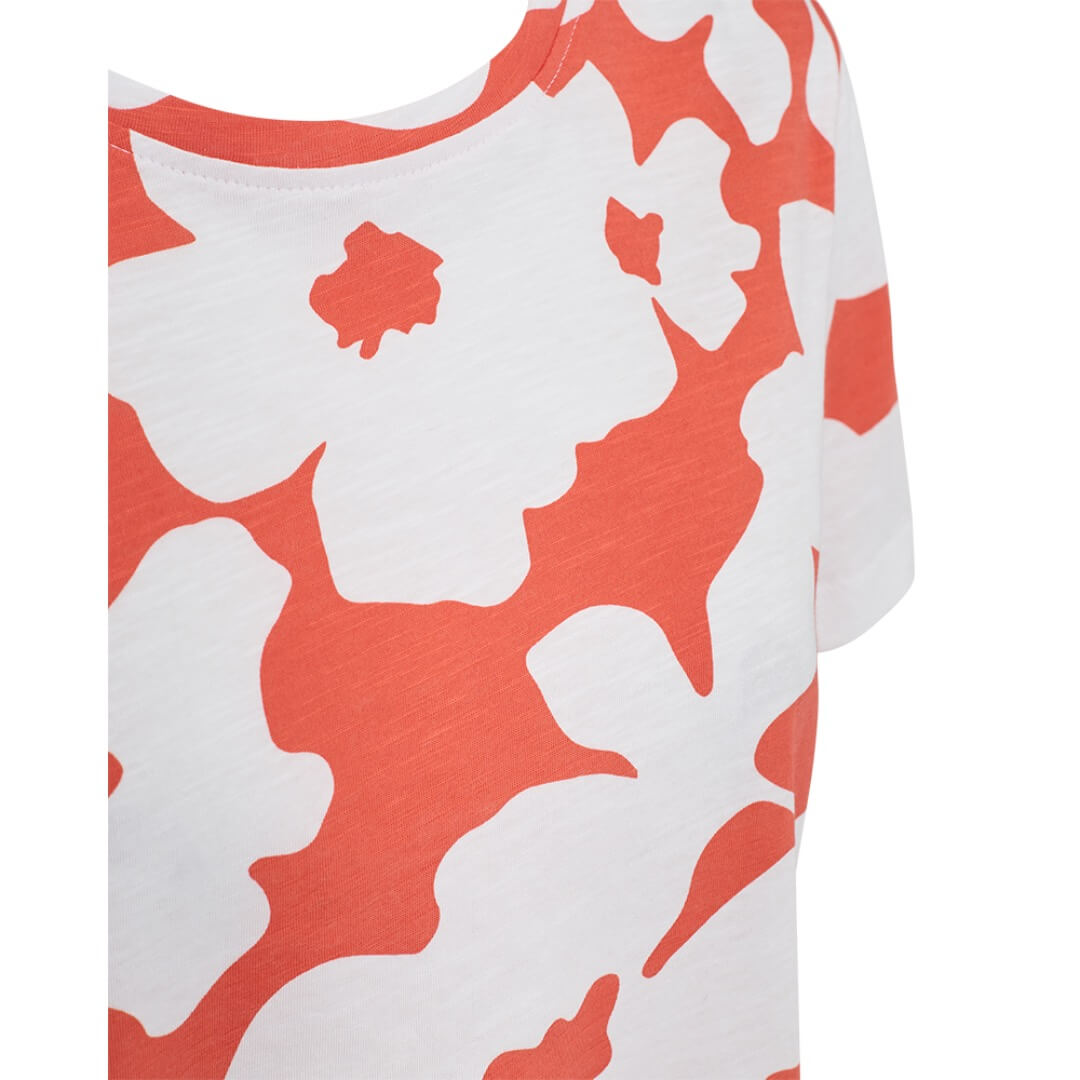 Freequent t-paita kukka, koralli - Moment.fi