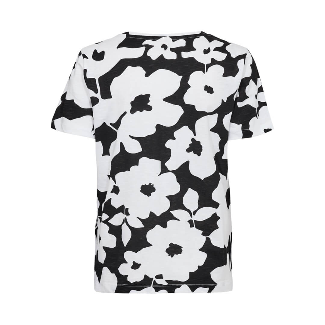 Freequent t-paita kukka, musta - Moment.fi