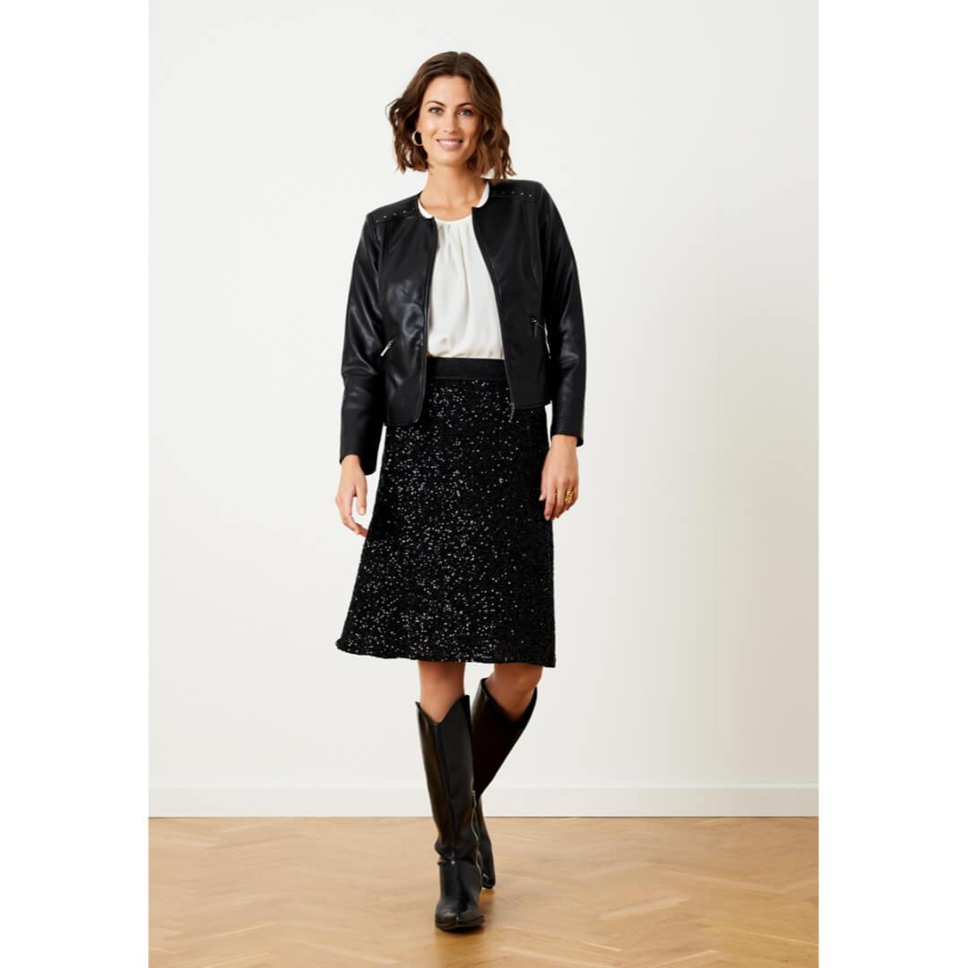 In Front paljettihame, musta - Moment.fi