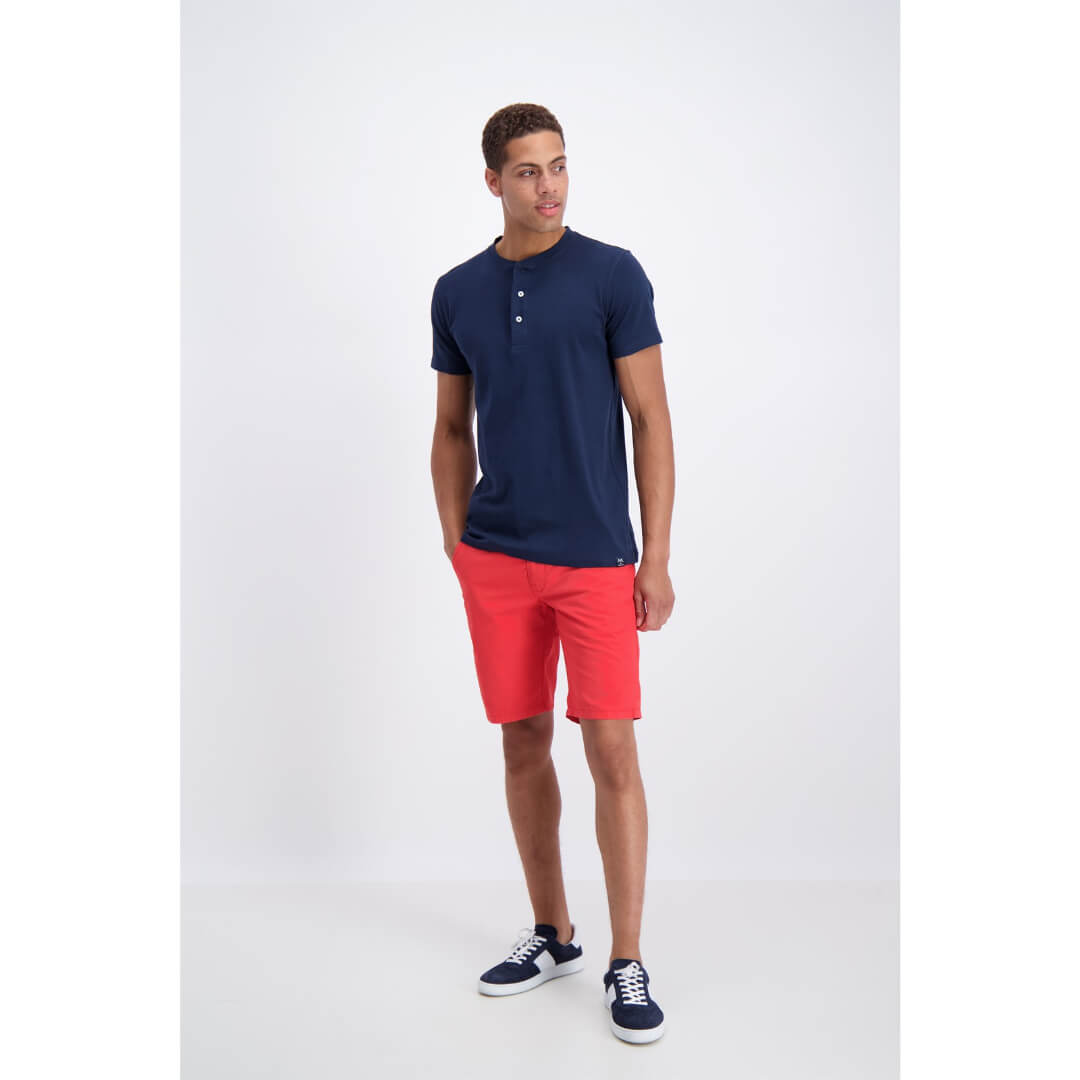 Lindbergh t-paita nappikaulus, tummansininen - Moment.fi