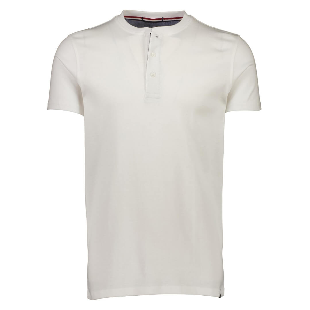 Lindbergh t-paita nappikaulus, valkoinen - Moment.fi