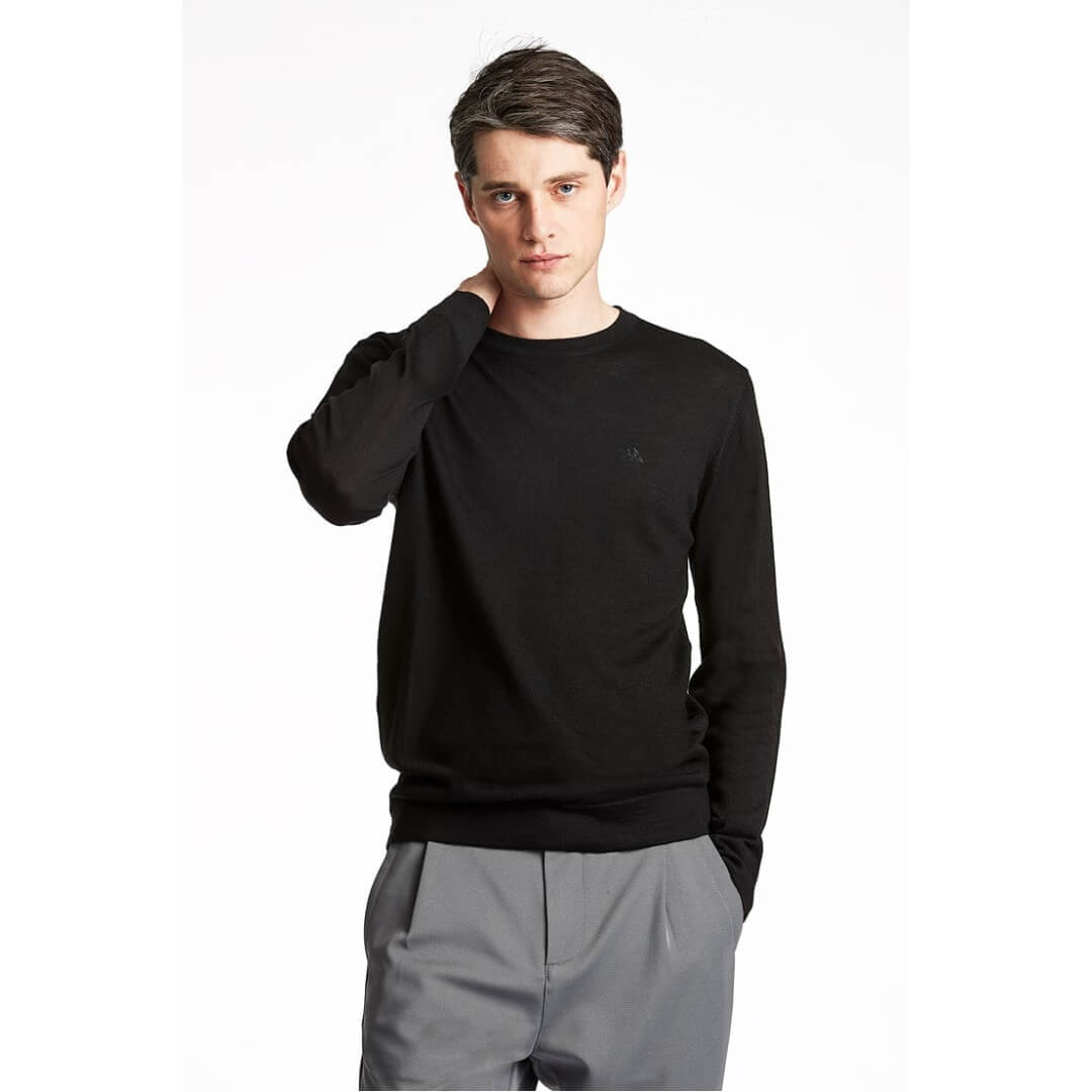 Lindbergh merinoneule, musta - Moment.fi