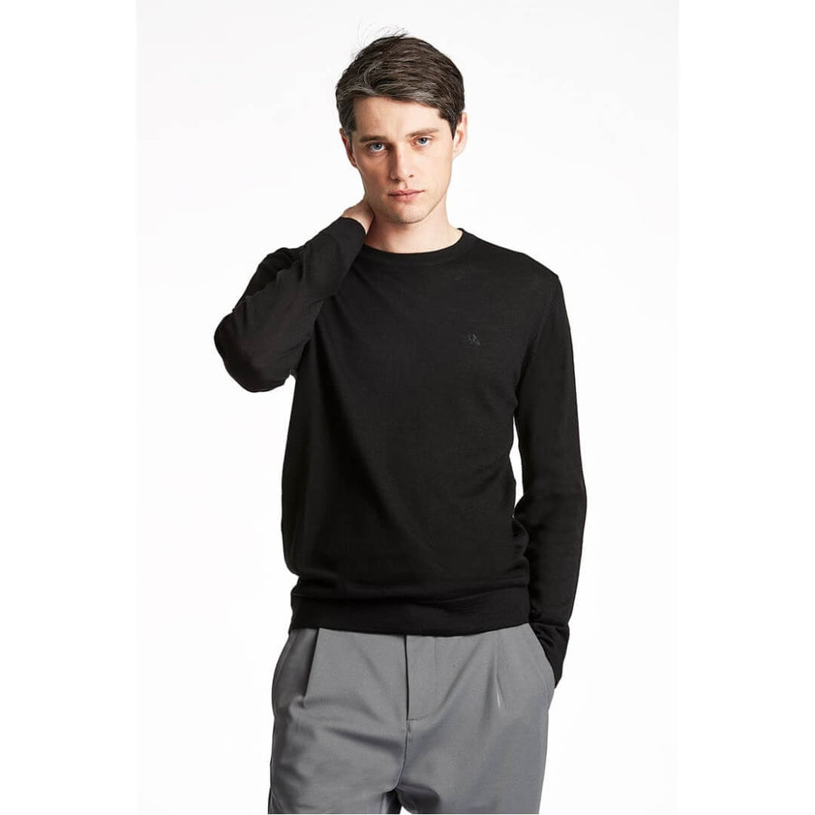 Lindbergh merinoneule, musta - Moment.fi