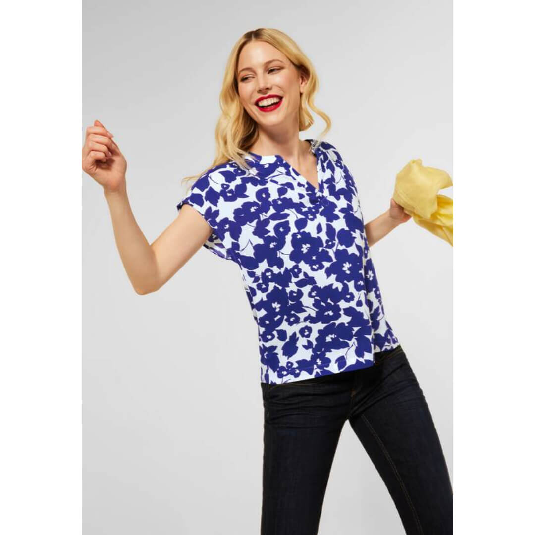 Street One kuosipaita, kirkassininen - Moment.fi