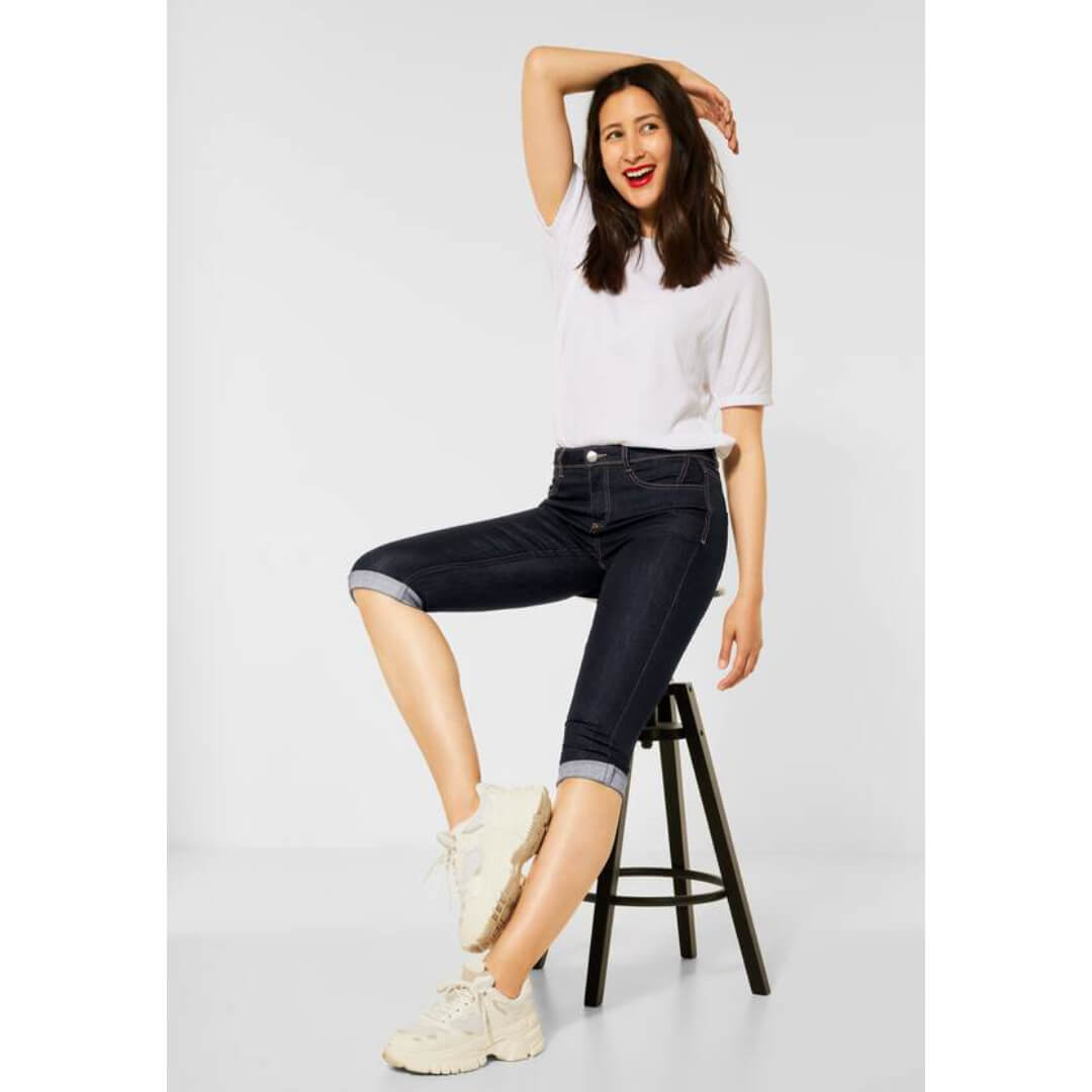 Street One farkkucapri, tummansininen - Moment.fi