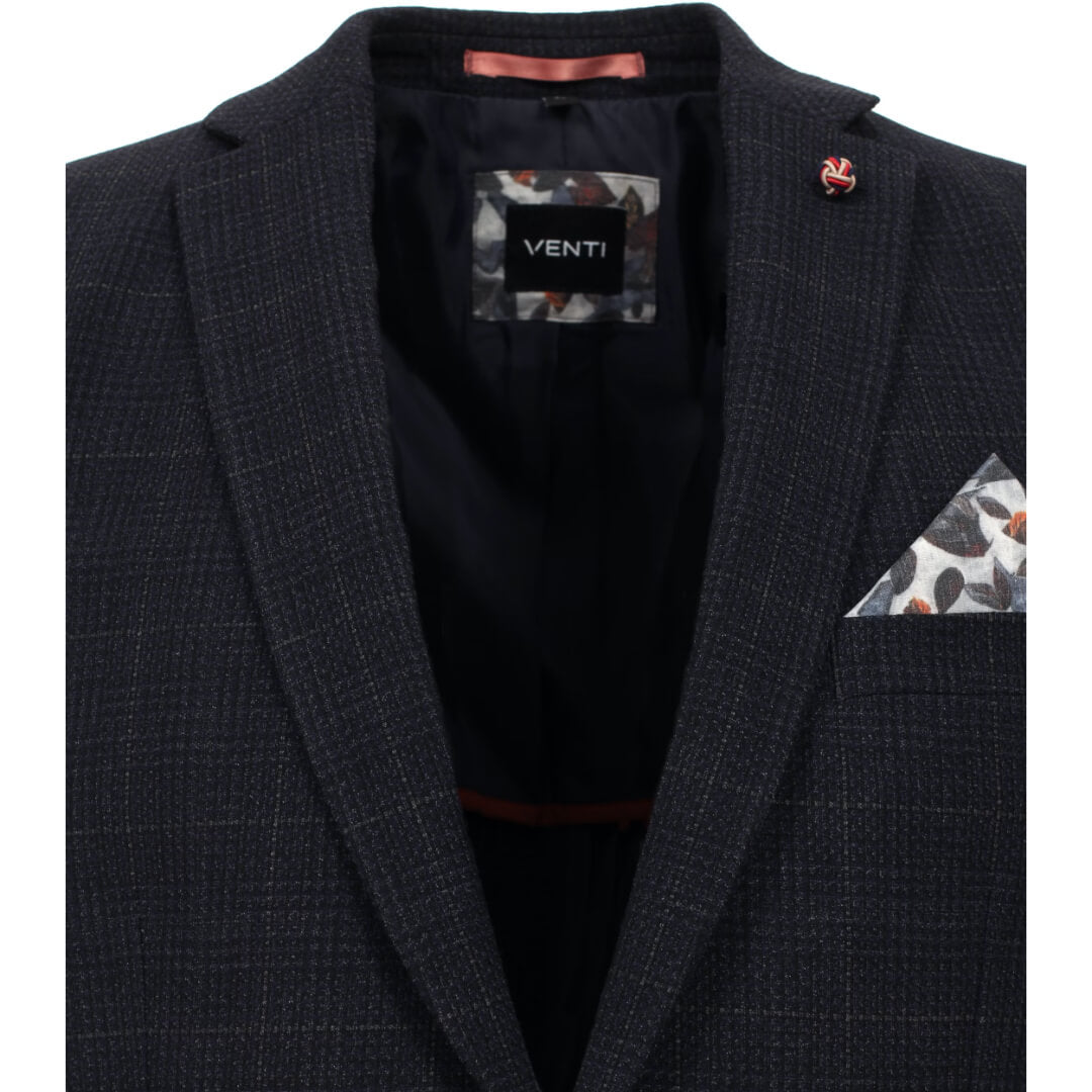 Venti ruutublazer jersey, tummansininen - Moment.fi