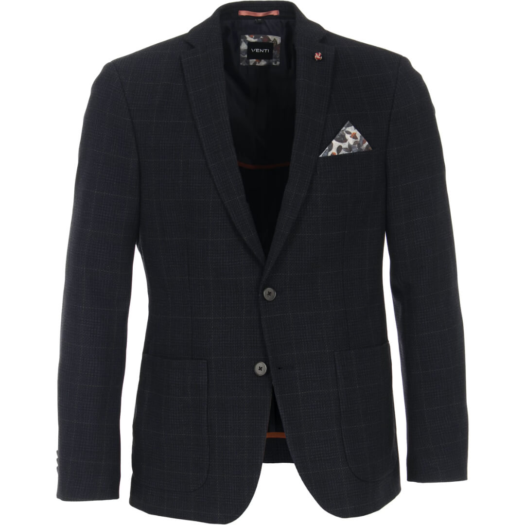 Venti ruutublazer jersey, tummansininen - Moment.fi