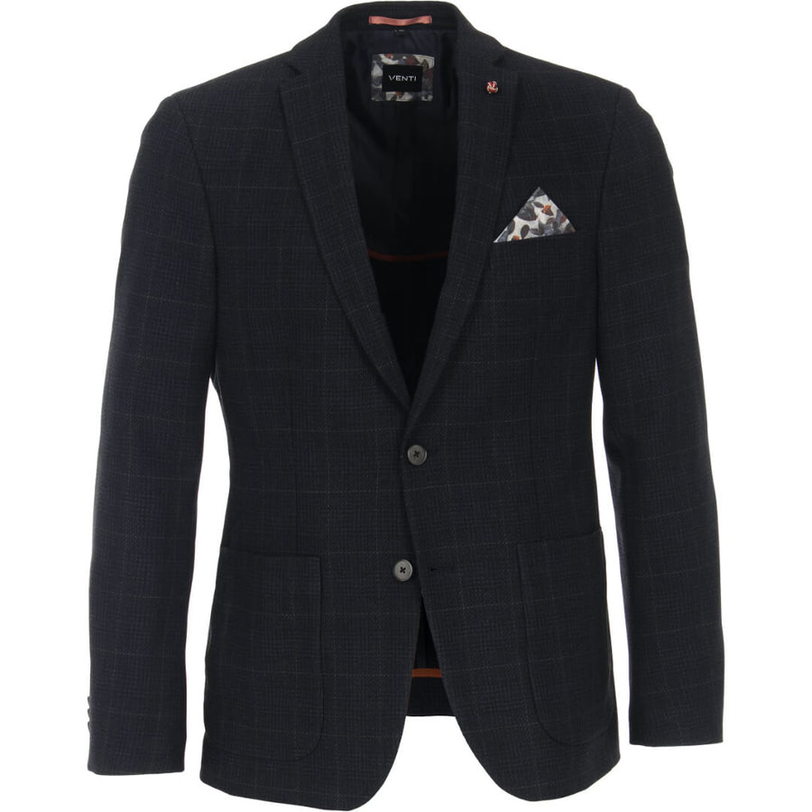 Venti ruutublazer jersey, tummansininen - Moment.fi