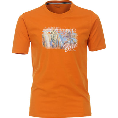 Casamoda t-paita printti, oranssi - Moment.fi