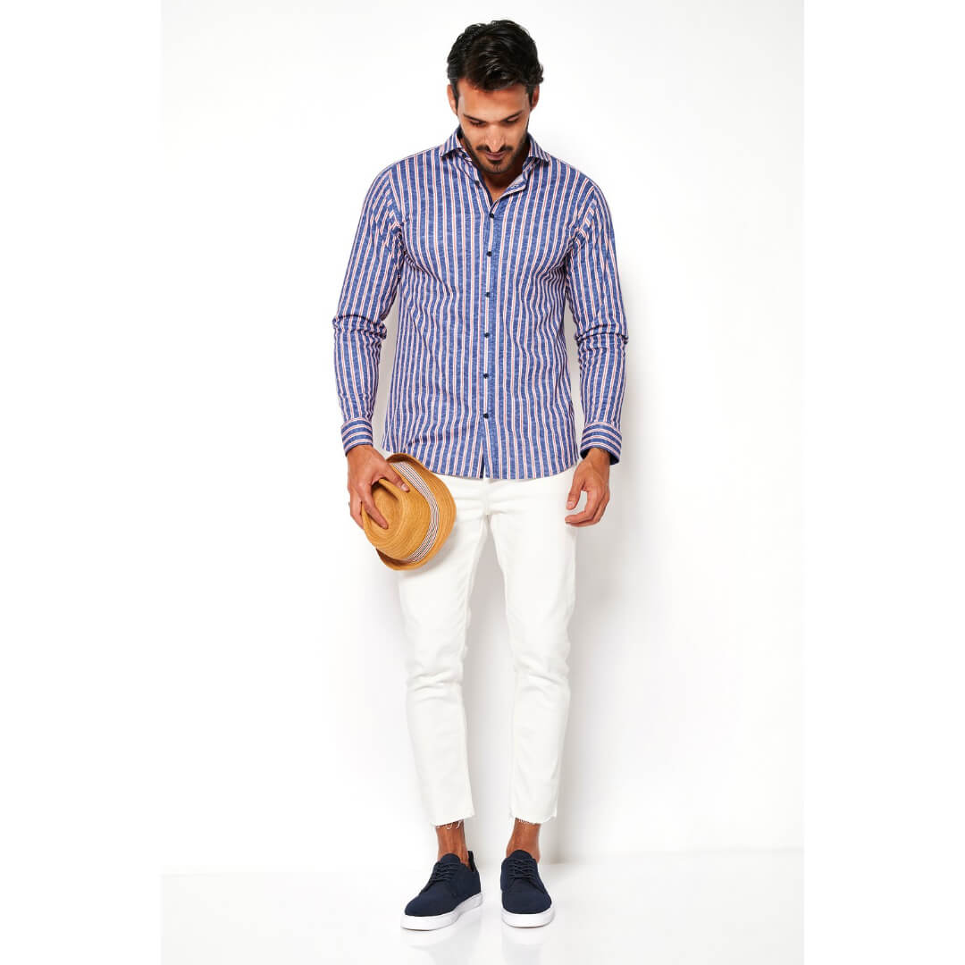 Desoto raitapaita jersey, indico - Moment.fi