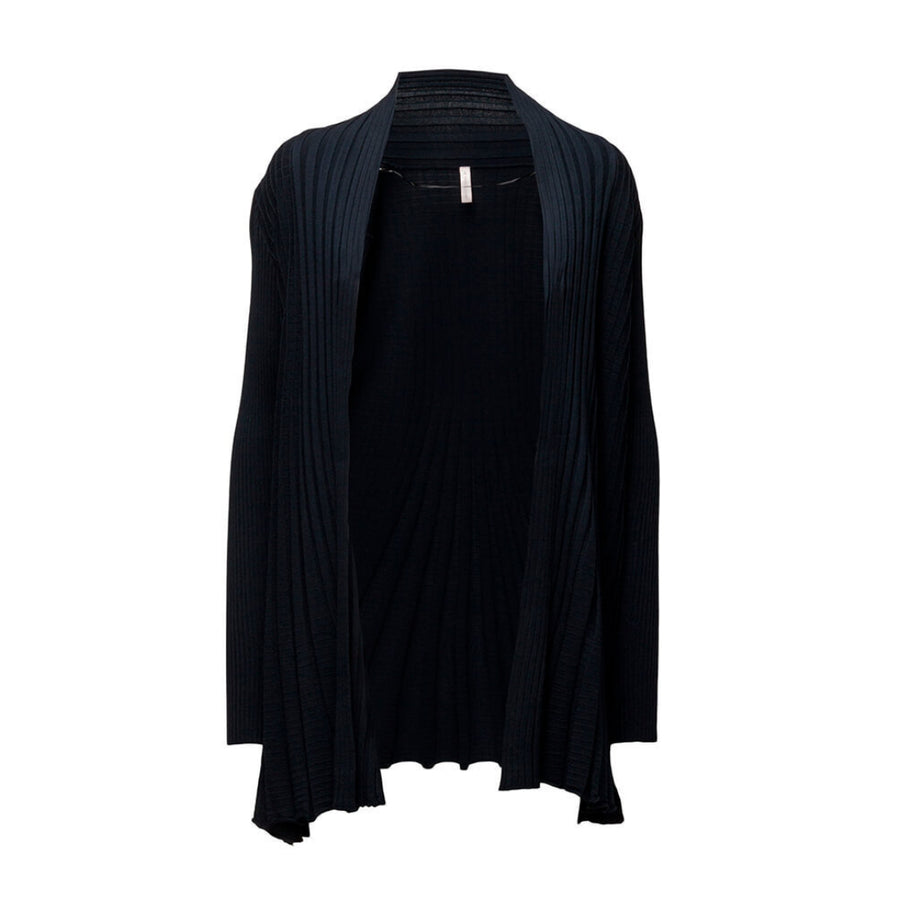 Freequent pitkä neuletakki, tummansininen - Moment.fi